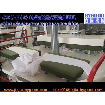 shirt press machine rotary turn &amp; vertical press for double sleeve
