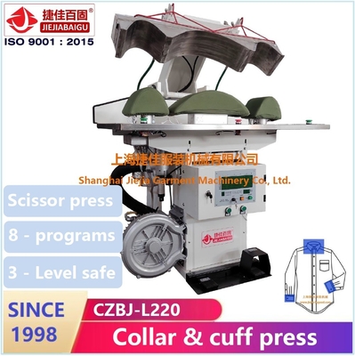 Laundry Steam Press For Collar And Cuff Ironing 0.4-0.6MPa 380 Volt Italy Made Valve Different kind of fabric